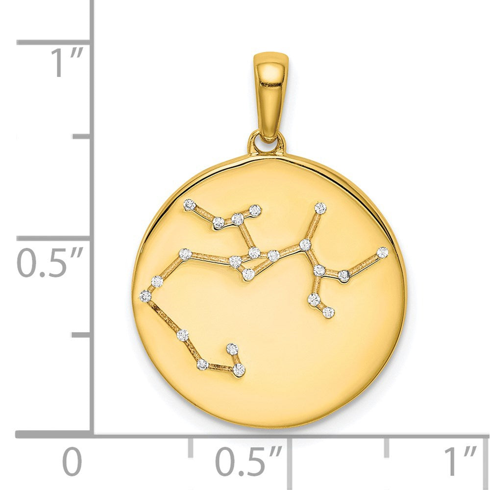 Ss/vergoldet Sterlingsilber Vergoldet & Zirkonia Sagittarius Tierkreis Anhänger