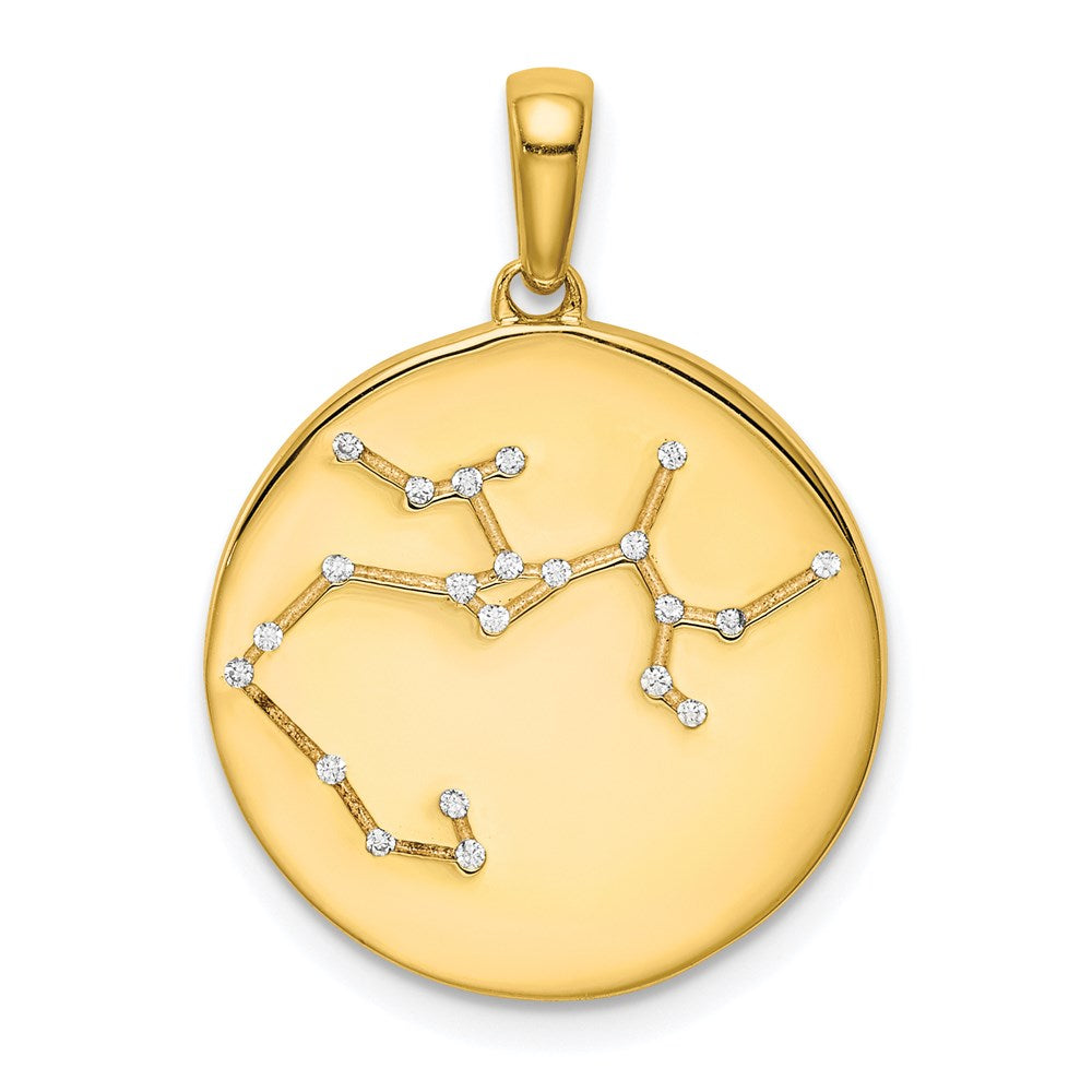 Ss/vergoldet Sterlingsilber Vergoldet & Zirkonia Sagittarius Tierkreis Anhänger