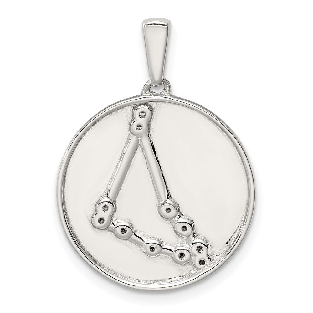 Sterlingsilber Rhodiniert & Zirkonia Capricorn Tierkreis Anhänger