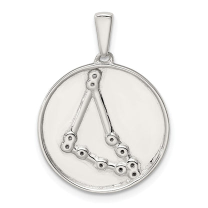 Sterlingsilber Rhodiniert & Zirkonia Capricorn Tierkreis Anhänger