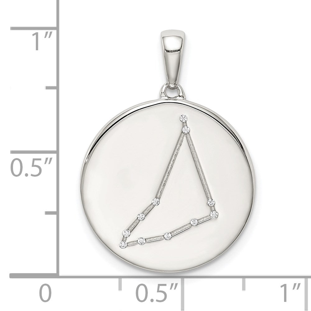 Sterlingsilber Rhodiniert & Zirkonia Capricorn Tierkreis Anhänger