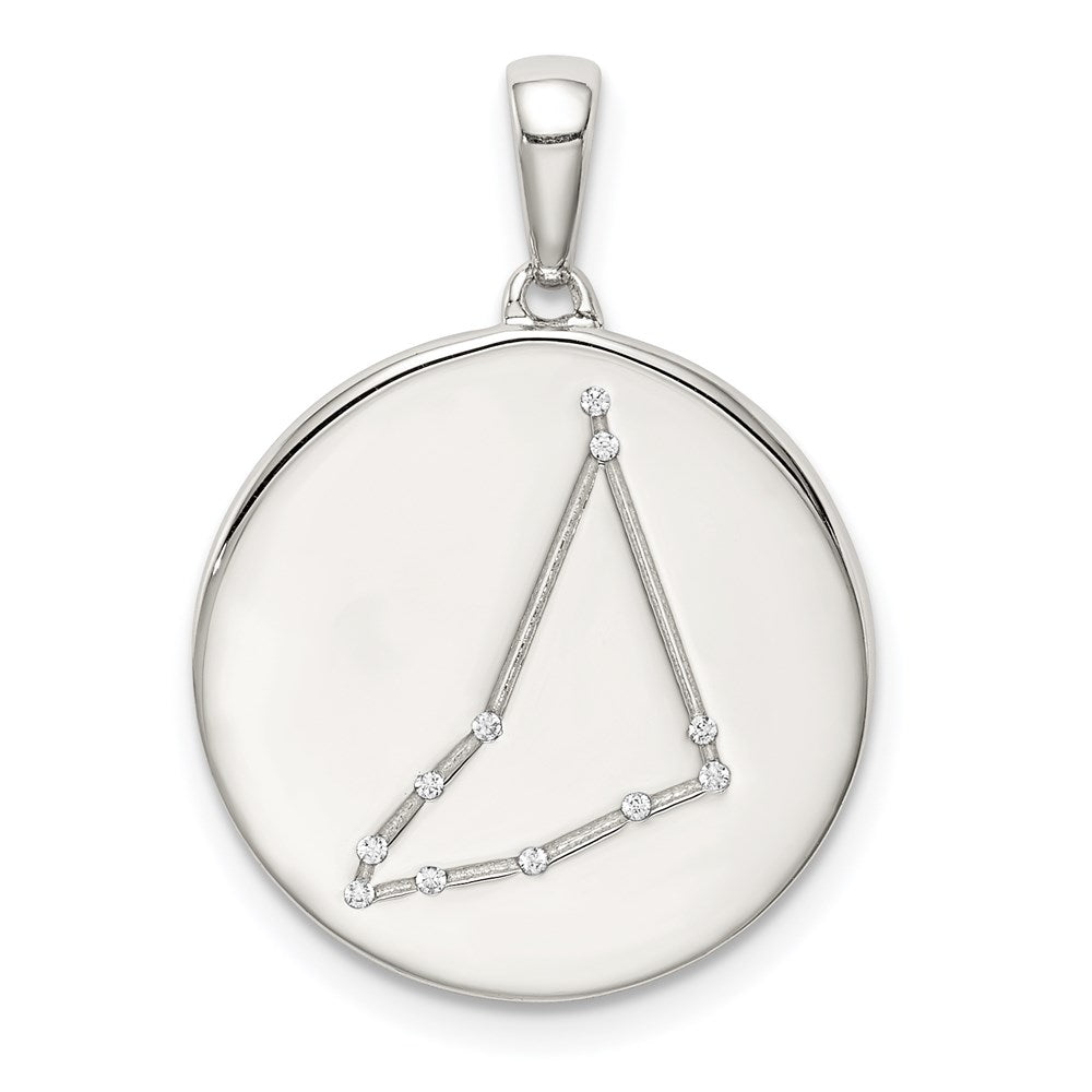 Sterlingsilber Rhodiniert & Zirkonia Capricorn Tierkreis Anhänger