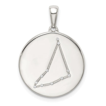 Sterlingsilber Rhodiniert & Zirkonia Capricorn Tierkreis Anhänger