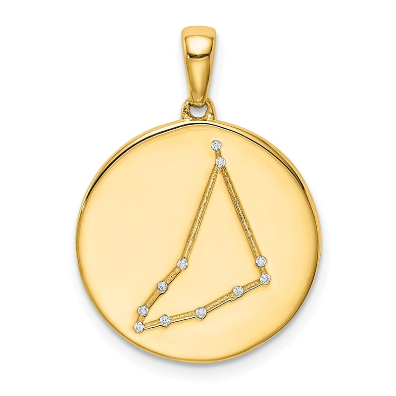 Ss/vergoldet Sterlingsilber Vergoldet & Zirkonia Capricorn Tierkreis Anhänger