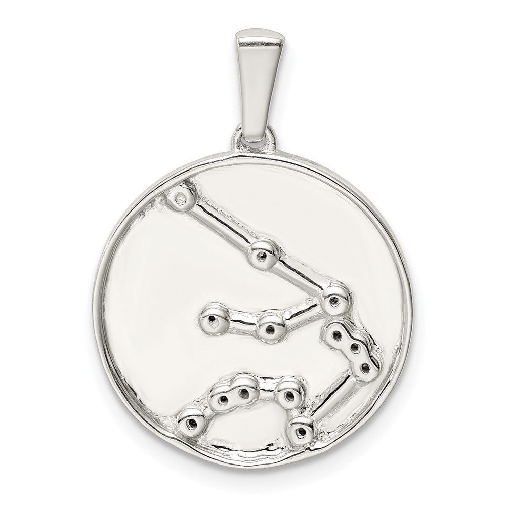 Sterlingsilber Rhodiniert & Zirkonia Aquarius Tierkreis Anhänger
