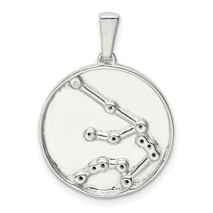 Sterlingsilber Rhodiniert & Zirkonia Aquarius Tierkreis Anhänger