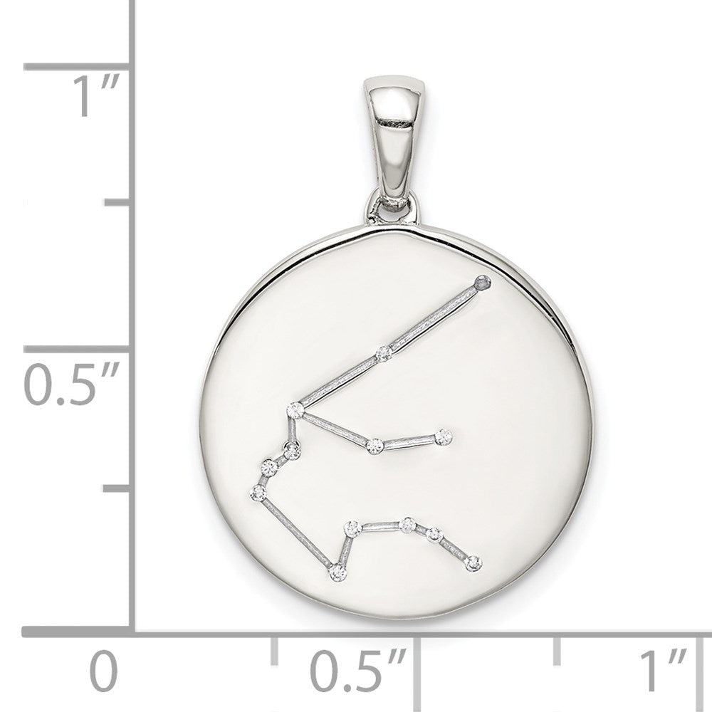 Sterlingsilber Rhodiniert & Zirkonia Aquarius Tierkreis Anhänger