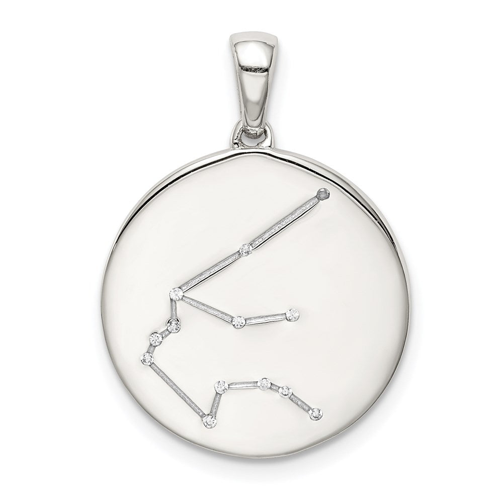 Sterlingsilber Rhodiniert & Zirkonia Aquarius Tierkreis Anhänger