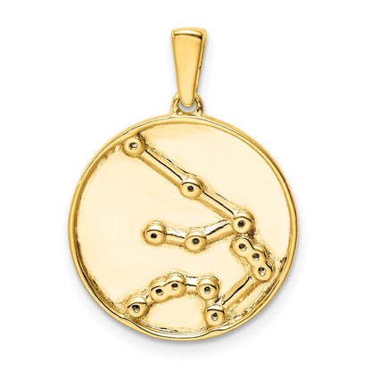 Ss/vergoldet Sterlingsilber Vergoldet & Zirkonia Aquarius Tierkreis Anhänger