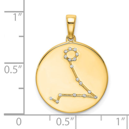 Ss/vergoldet Sterlingsilber Vergoldet & Zirkonia Pisces Tierkreis Anhänger