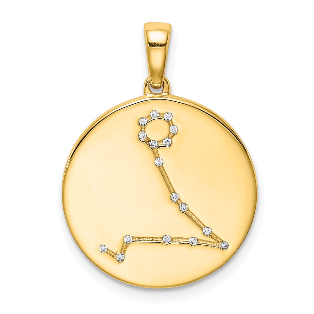 Ss/vergoldet Sterlingsilber Vergoldet & Zirkonia Pisces Tierkreis Anhänger
