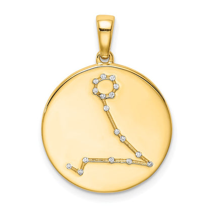 Ss/vergoldet Sterlingsilber Vergoldet & Zirkonia Pisces Tierkreis Anhänger