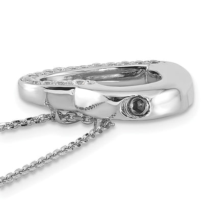 Sterlingsilber Rhodiniert Zirkonia Herz Ash Halter 18 Zoll Halskette