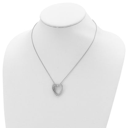 Sterlingsilber Rhodiniert Zirkonia Herz Ash Halter 18 Zoll Halskette