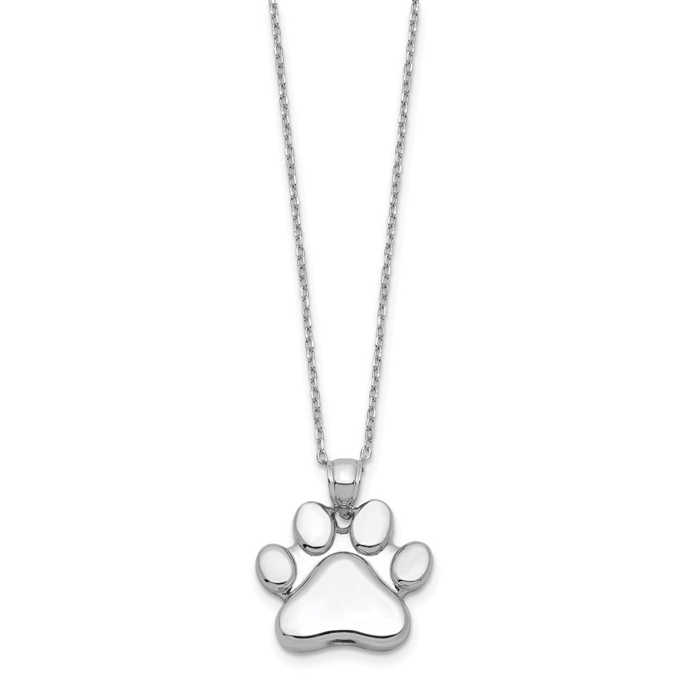 Sterlingsilber Rhodiniert Paw Druck Ash Halter 18 Zoll Halskette