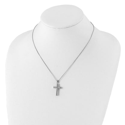 Sterlingsilber Rhodiniert Kreuz Ash Halter 18 Zoll Halskette