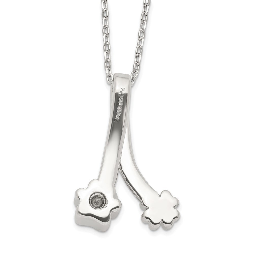 Sterlingsilber Paw Druck und Klee Ash Halter 18 Zoll Halskette