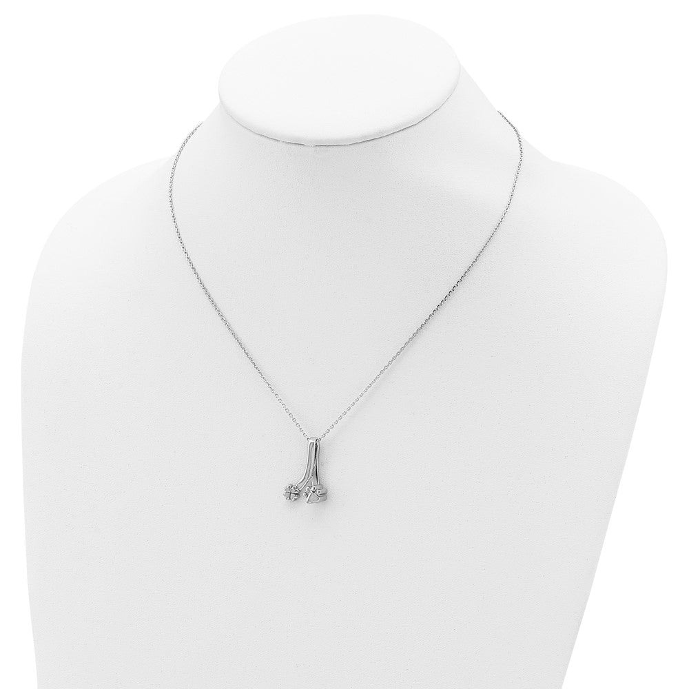 Sterlingsilber Paw Druck und Klee Ash Halter 18 Zoll Halskette