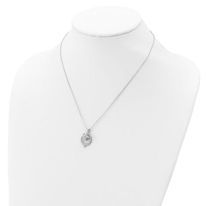 Sterlingsilber Rhodiniert Hufeisen Ash Halter 18 Zoll Halskette
