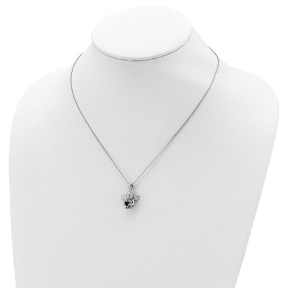Sterlingsilber Rhodiniert Zirkonia Jan Geburtsstein Engel Ash Halter 18 Zoll Halskette