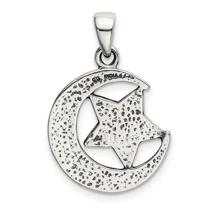 Sterlingsilber Liebe You To The Mond Antikisiert Stern und Anhänger