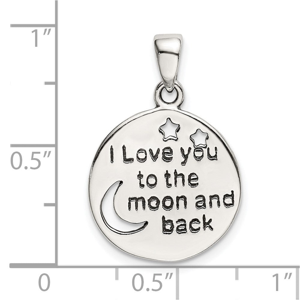 Sterlingsilber Liebe You To The Mond Antikisiert Stern und Anhänger