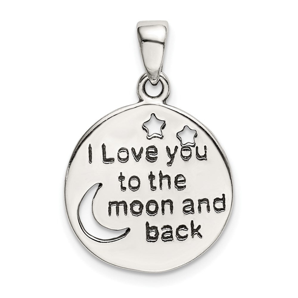Sterlingsilber Liebe You To The Mond Antikisiert Stern und Anhänger