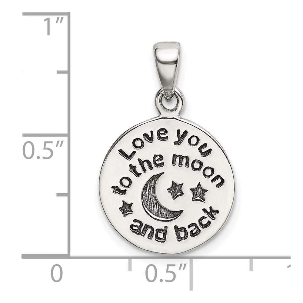 Sterlingsilber Liebe You To The Mond Antikisiert Stern und Anhänger