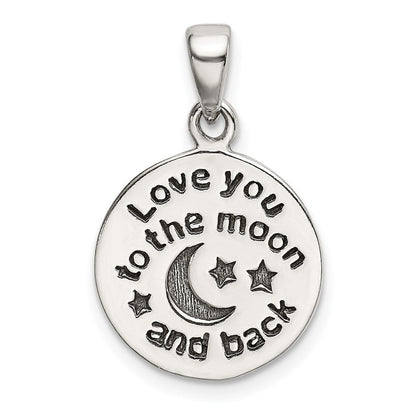 Sterlingsilber Liebe You To The Mond Antikisiert Stern und Anhänger