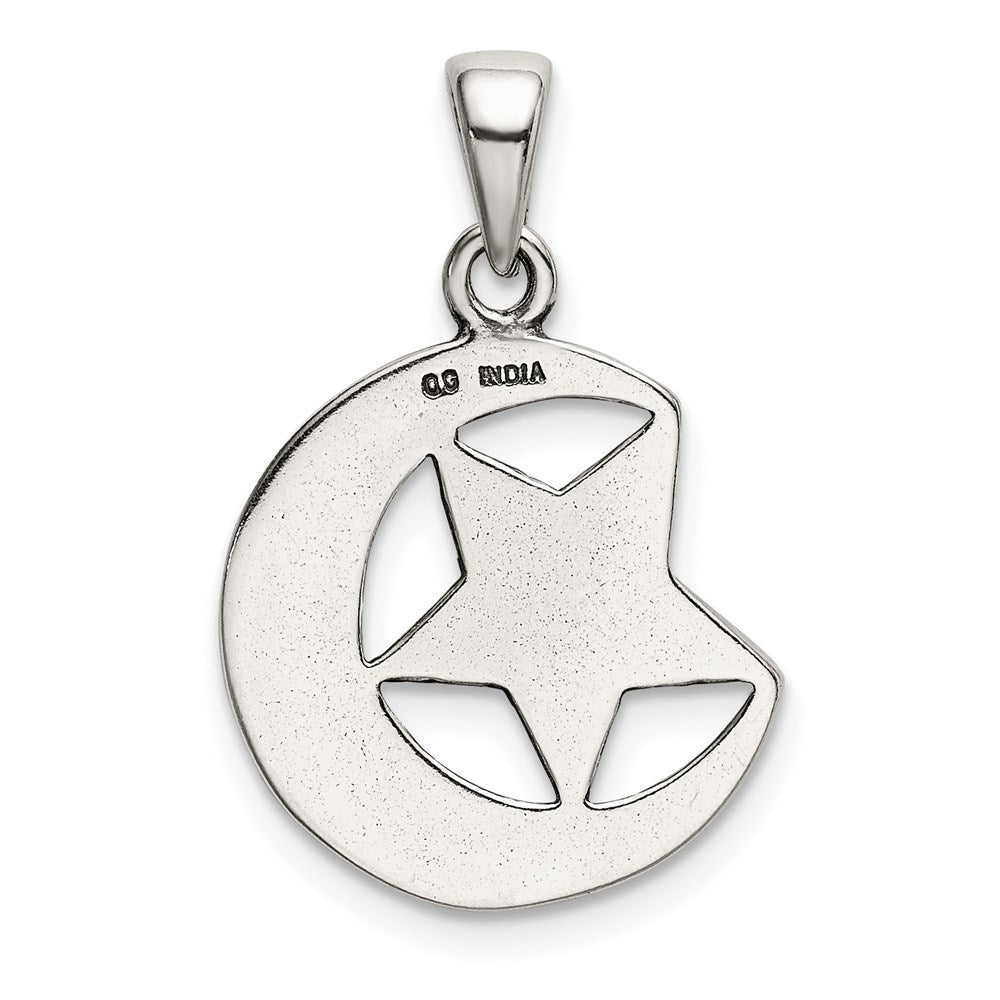 Sterlingsilber I Liebe You To The Mond Antikisiert Stern und Anhänger