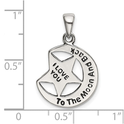 Sterlingsilber I Liebe You To The Mond Antikisiert Stern und Anhänger