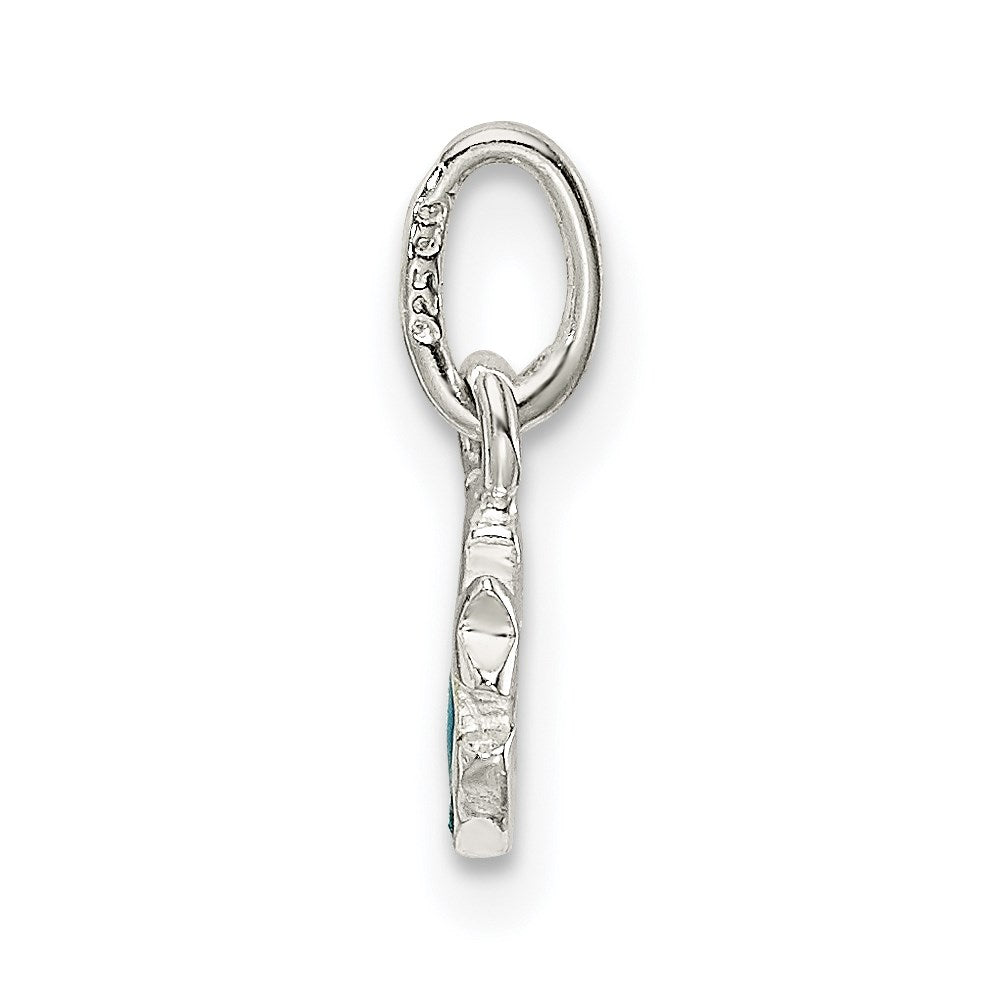Sterlingsilber Emailliert Blau Mond und Stern Charm