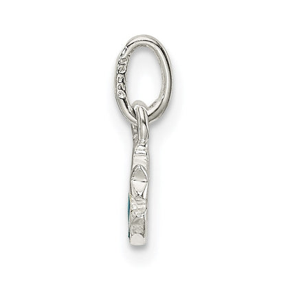 Sterlingsilber Emailliert Blau Mond und Stern Charm