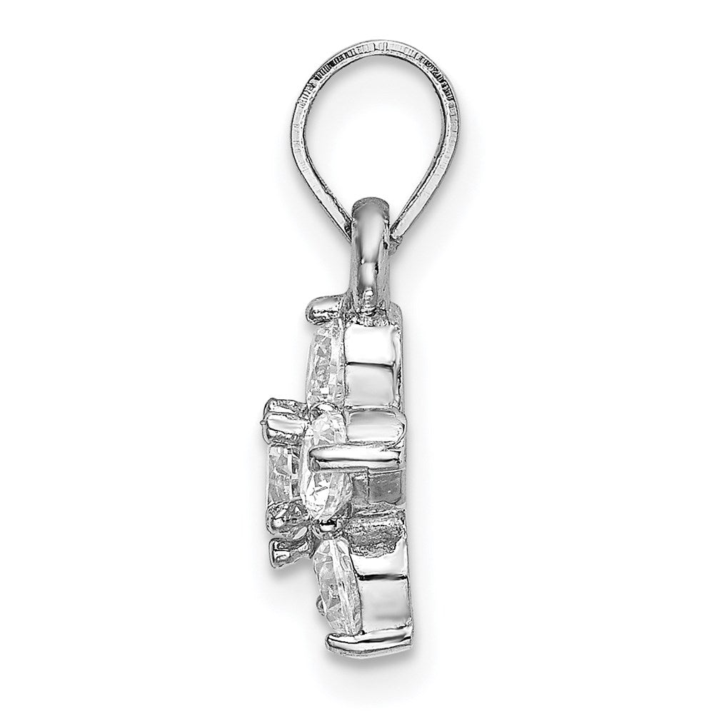 Sterlingsilber Rhodiniert Zirkonia Stern Motif Anhänger