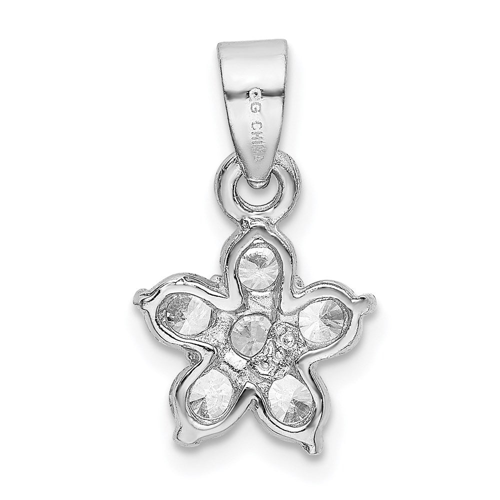 Sterlingsilber Rhodiniert Zirkonia Stern Motif Anhänger