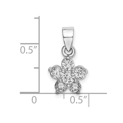 Sterlingsilber Rhodiniert Zirkonia Stern Motif Anhänger