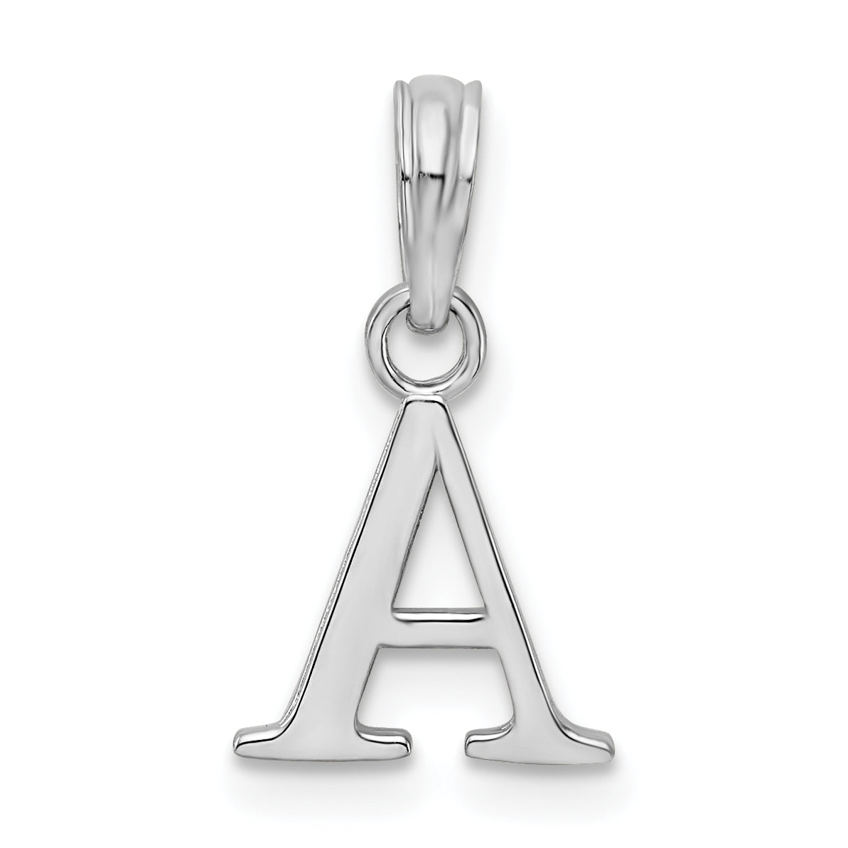 Sterlingsilber Rhodiniert Poliert Block Initiale -a- Anhänger