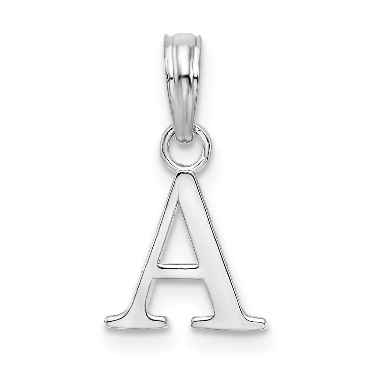Sterlingsilber Rhodiniert Poliert Block Initiale -a- Anhänger