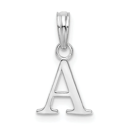 Sterlingsilber Rhodiniert Poliert Block Initiale -a- Anhänger