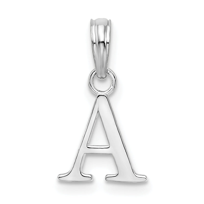 Sterlingsilber Rhodiniert Poliert Block Initiale -a- Anhänger