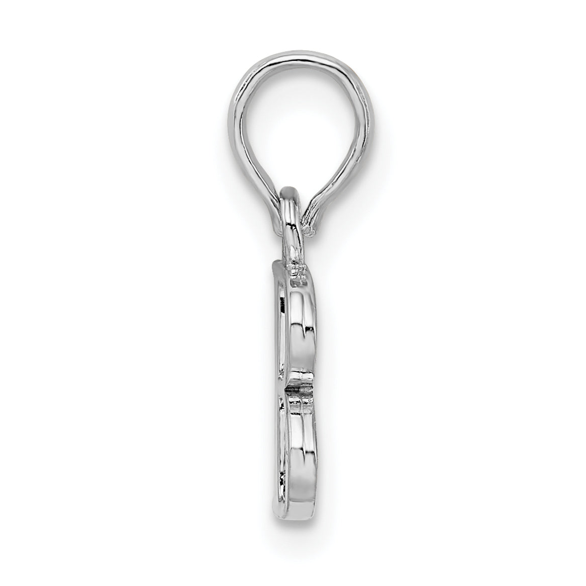 Sterlingsilber Rhodiniert Poliert Block Initiale -b- Anhänger