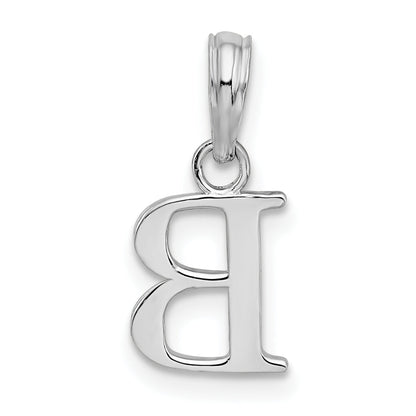 Sterlingsilber Rhodiniert Poliert Block Initiale -b- Anhänger
