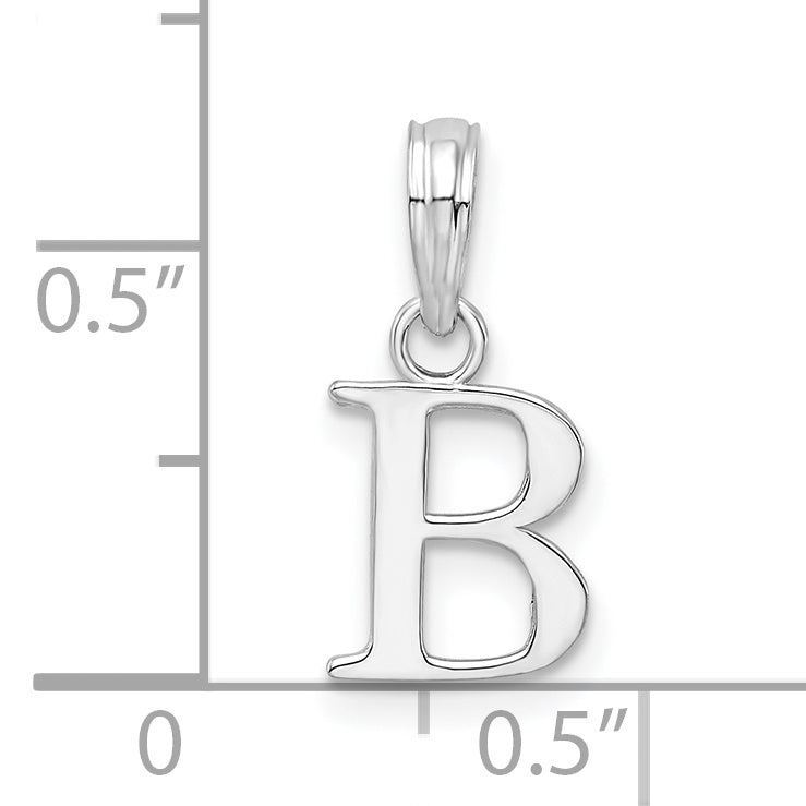 Sterlingsilber Rhodiniert Poliert Block Initiale -b- Anhänger