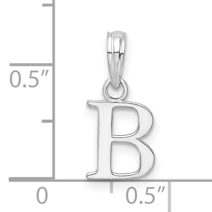 Sterlingsilber Rhodiniert Poliert Block Initiale -b- Anhänger