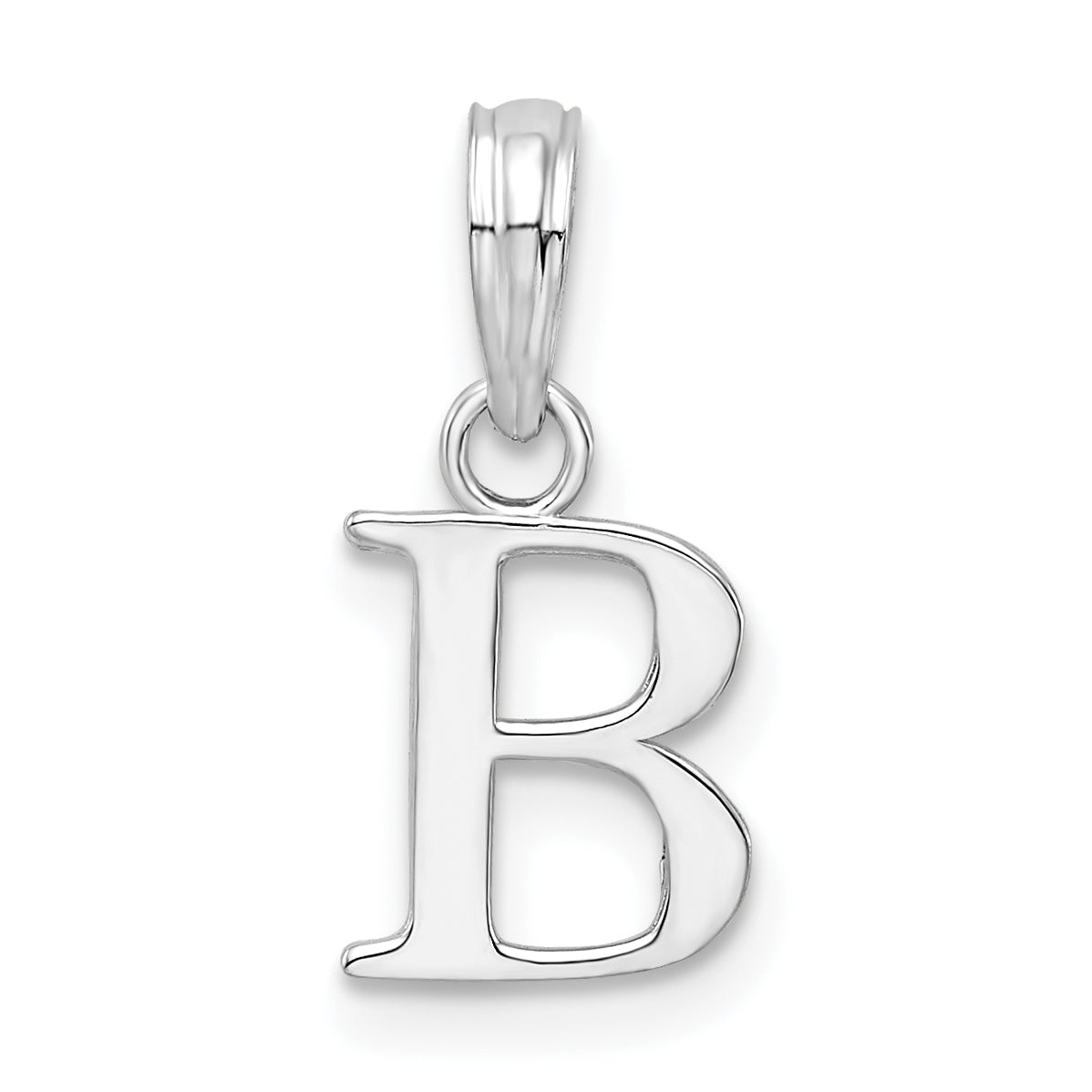 Sterlingsilber Rhodiniert Poliert Block Initiale -b- Anhänger