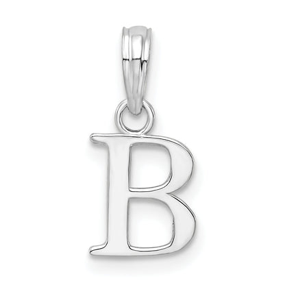 Sterlingsilber Rhodiniert Poliert Block Initiale -b- Anhänger