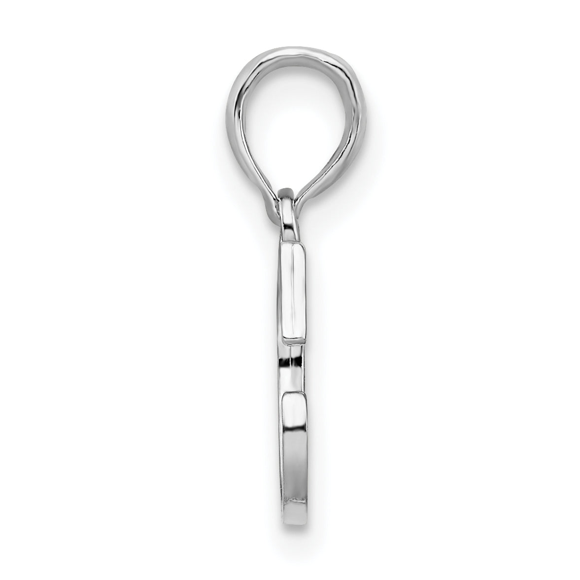 Sterlingsilber Rhodiniert Poliert Block Initiale -c- Anhänger