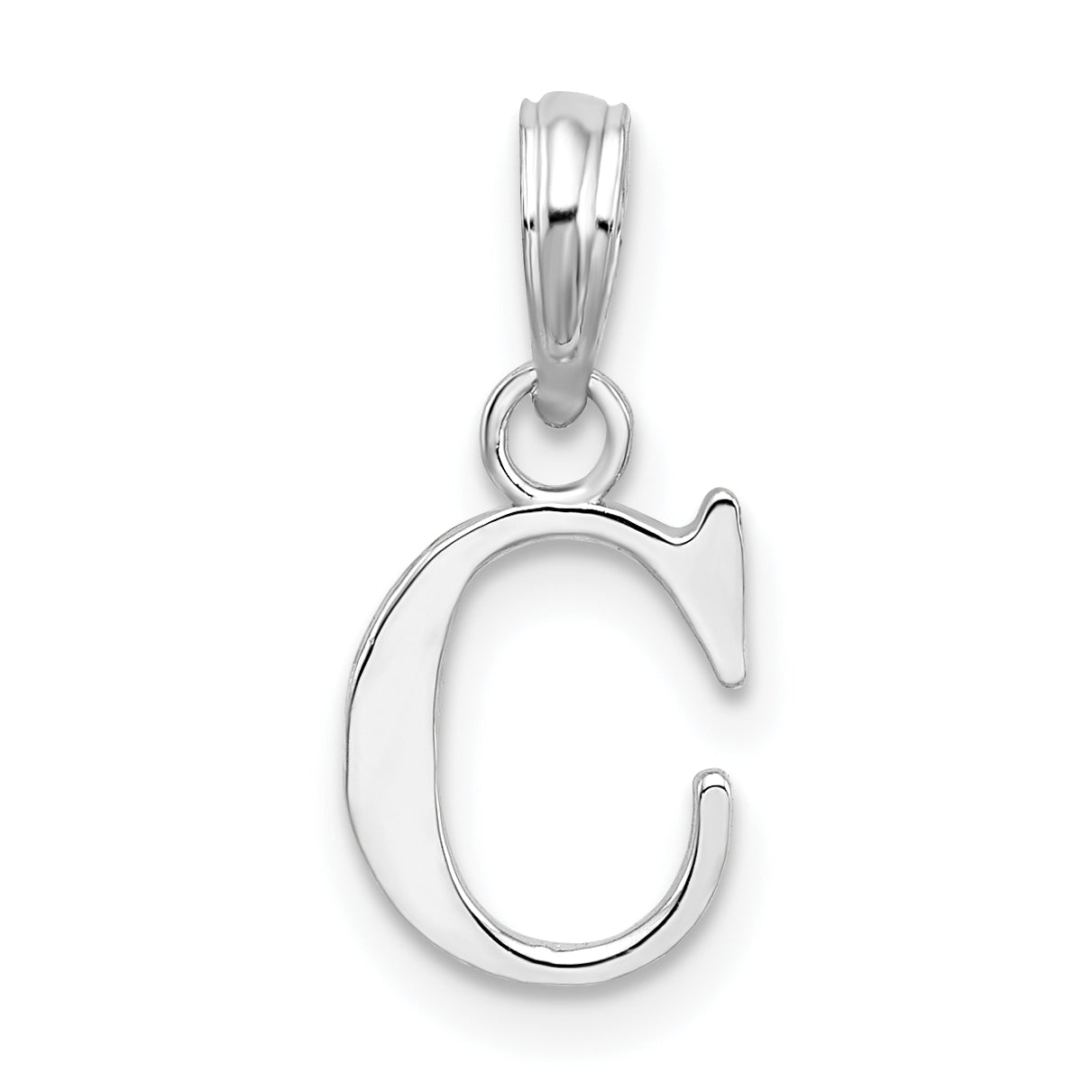 Sterlingsilber Rhodiniert Poliert Block Initiale -c- Anhänger
