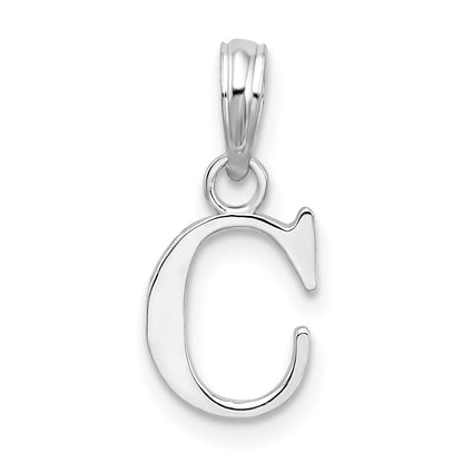 Sterlingsilber Rhodiniert Poliert Block Initiale -c- Anhänger