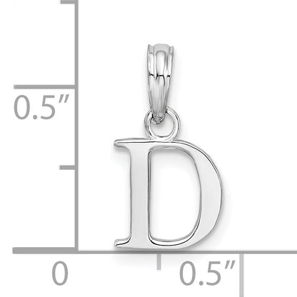 Sterlingsilber Rhodiniert Poliert Block Initiale -d- Anhänger